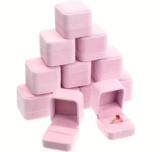 TEMU 12개 벨벳 보석 선물 상자 (반지 및 귀걸이용) - 약혼, 결혼식, 생일, 기념일을 위한 다목적 진열 케이스 - 반지 귀걸이 보관함 (전원 공급 없음)