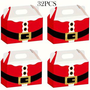 TEMU 8/16/24/32/48개 레드 크리스마스 선물 상자 3D 크리스마스 종이 트리트 박스 산타 클로스 엘프 굿디 캔디 박스, 휴일 크리스마스 파티 선물용