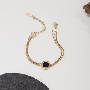 TEMU LNCHRAN 여성용 저알러지 스테인리스 스틸 멀티 레이어 팔찌 - 코팅된 저알러지 레이어드 체인, 파티, 음악 페스티벌 및 사계절 착용에 적합한 스테인리스 스틸