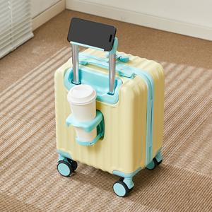 TEMU 크리스마스 선물 캐리어, 14인치 ABS 캐리어 6가지 색상 옵션, 4륜 스피너, 휴대폰 홀더, 컵 홀더, 패셔너블 핸드 캐리어, OEM 도매 가격|가방