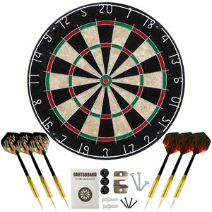 TEMU 스틸 팁 다트용 토너먼트 사이즈 실내 걸이형 번호 타겟 게임 브리슬 다트보드 - 설치 하드웨어 포함, 랜덤 6가지 스타일의 다트