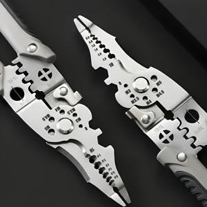 TEMU 산업용 스테인레스 스틸 와이어 커팅기 및 펠러 클램프 - 강력한 금속, 치아형 손잡이로 정밀한 절단, 펠링, 압착을 위한 - 전문가 및 DIY 프로젝트용으로 사용되는 강력한 금속 구조 도구, 와이어 커팅 도구, 금속 마감, 강력한 디자인