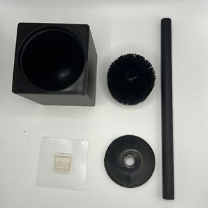 TEMU 1개 모던 블랙 변기 브러쉬 (벽걸이 홀더 포함) - 고강도 알루미늄 합금, 나사 불필요/간편 설치, 바닥/벽면 장착 겸용, 손잡이 포함 - 현대적인 욕실에 적합, 크리스마스/할로윈 선물 장식, 변기 브러쉬