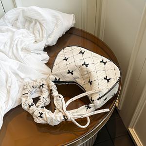 TEMU 여성용 조절 가능한 스트랩 크로스바디 백 - 블랙/화이트 미니 핸드백, 지퍼 클로저, 가벼운 코듀로이 데일리 & 오피스 여행용 컴팩트 숄더백, 리본 장식 액세서리, 폴리에스터 안감|슬링백|미니크로스백|여행용크로스백