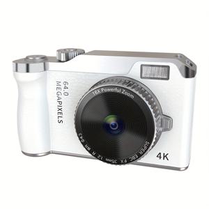 TEMU 16배 줌 디지털 카메라, 플래시가 있는 컴팩트 CCD 카메라, 사진 및 비디오 녹화, 연속 촬영 모드 및 내구성 좋은 ABS 소재, USB 충전, 여행에 이상적인 선물, 아름다운 순간을 포착, 남녀 모두에게 적합