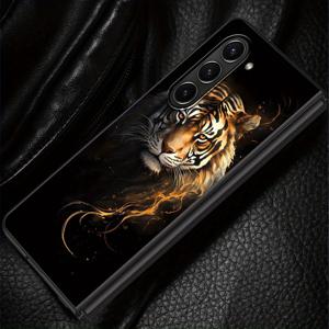 TEMU 갤럭시 폴드5 Z 폴드 7 6 5 4 3 폴드4 폴드7 폴드6 폴드3 호환 폰케이스 - 강렬한 호랑이 아트 디자인 백커버