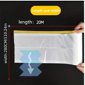 TEMU 자동차 페인팅용 도매 6개 세트, 여행 외부 보호, 스프레이 마스킹 필름 자동차 페인트 보호 필름 홈 방진 필름 실내 장식 마스킹 필름 마스킹 테이프. 55mm. 110mm. 150mm. 180mm. 240mm. 280mm