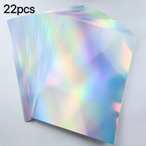 TEMU 11/22장 무지개 홀로그래픽 메탈릭 카드스톡 - A4 사이즈 250g 두꺼운 종이, 8.27x11.69인치, 크라프트, 크리스마스, 할로윈, 스크랩북킹, 초대장, 생일 파티 장식, 휴일 공예, DIY 프로젝트, 페스티브 디자인, 튼튼한 재질, 소재, 용지, 공예 애호가용