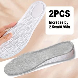TEMU 2개입 가을/겨울용 부스트 따뜻한 깔창, 두꺼운 플러시 스포츠 깔창, 땀 흡수 및 키높이 효과