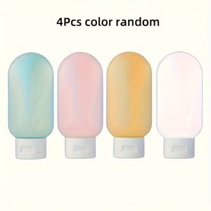 TEMU 4개 세트 | 휴대용 스퀴즈 디스펜서 병 | 2.03oz 리필 가능, 무향 화장품 용기 | 로션, 샤워 및 제품에 적합, 여행용 디스펜서 소프트 플라스틱 미니 병 세트 | 실리콘 여행용 용기, 로션, 핸드크림 및 샤워젤에 이상적 - 공간 절약형 여행 필수품, 재사용 가능한 화장품 용기 키트