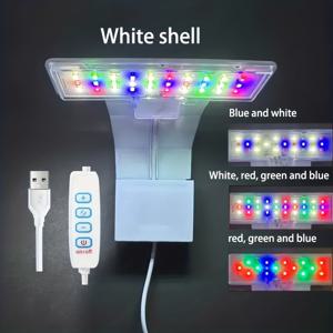 TEMU 1개 USB 전원 수족관 조명, 10단계 밝기 & 3가지 조명 모드 - LED 수족관 램프 (담수/해수 탱크용), 수생 식물, 수중 풍경 - 밝기 조절 가능 USB 전원 수족관 조명, 어항 호환