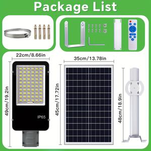 TEMU 1개 야외 태양광 조명, 리모컨 포함 LED 태양광 가로등, 18000mAh, 알루미늄 합금 하우징, IP65 기둥형 조명, 조절 가능한 조명, 반매립형 설치, 도로, 통로, 주차장, 정원, 야외 조명에 적합