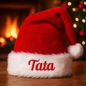 TEMU 1개 맞춤 제작 장식/자수 이름/이니셜/숫자 산타모자 & 매칭 크리스마스 캡, 세탁기 사용 가능, 이름/텍스트/숫자 맞춤 제작, 파티, 크리스마스 선물 (깃털 없음), 크리스마스, 새해, , 파티 이벤트용