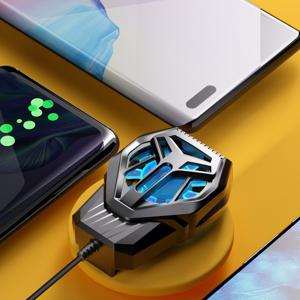 TEMU 모바일 폰 쿨러 쿨링 팬 셀 폰 라디에이터 게임 및 비디오 시청용 LED 라이트 포함, 아이폰/구글/삼성/오포에 적합