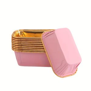 TEMU 50pcs, 사각 호일 미니 케이크 Cupds, 머핀 컵케익 미니 베이킹 팬 미니 과자 용 통 홀더, 주방 베이킹 도구