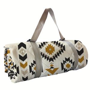 TEMU 240T 봄가을 프린트 플레이스매트 비치 매트, 사운드웨이브 기술 야외 캠핑용 접이식, 210D 옥스포드 원단 바닥 방수·방탄, 모래·잔디 저항성, 세탁기 사용 가능 재사용 가능. 무취, 가족 및 친구 모임에 적합, 78