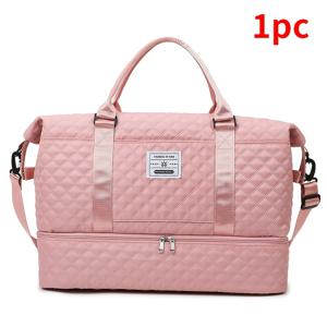 TEMU 1개/2개 대용량 여행 더플백 | 운동용 스포츠 피트니스 헬스 요가 토트백 (신발 수납 공간, 퀼팅, 지퍼 잠금, 탈착식 스트랩, 체크 무늬 패턴), 다양한 색상으로 제공