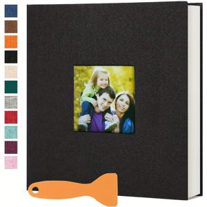 TEMU 1pc 대형 사진 앨범, 스크래퍼 1pc이있는 셀프 접착식 사진 앨범, 20 장 / 40 페이지, 아기 가족 기념일 결혼식 사진 저장을위한 간단한 대용량 사진 카드 케이스