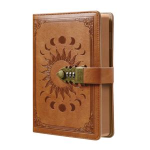 TEMU 일기장 잠금 다이어리; 빈티지 비밀 작성 일지 노트북 일일 계획자 하드커버 학교 및 사무실용 (8.5 × 5.8 인치)