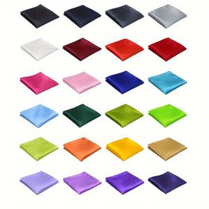 TEMU 일상 파티에 적합한 남성용 단색 포켓 스퀘어 스카프 손수건, 24개 세트