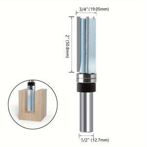 TEMU 1개 3이빨 라우터 비트 샹크, 블레이드 길이 2인치, 절단 카바이드 합금 샹크 라우터 비트, 목공 도구