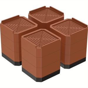 TEMU 헤비듀티 조절 가능 3단 침대 리프터 - 4인치 분리형 가구 높이 조절기, 미끄럼 방지 두꺼운 PP 플라스틱 리프터, 침대, 소파, 의자, 책상, 테이블용 - 설치 및 재사용 가능한 다리 연장기, 사무실용