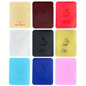 TEMU 100개 컬러풀 행잉 이어 커피백, 재밀봉 가능한 지퍼 클로저 - 튼튼한 플라스틱, 일회용, 휴일 축하 및 선물용으로 완벽