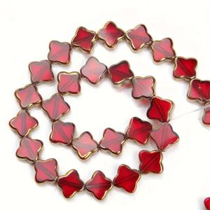 TEMU 28개/세트 10mm 클로버 인조 비즈 엣지 유리 비즈 루즈 비즈 팔찌 스페이서 비즈 DIY 여성 주얼리 목걸이 귀걸이 액세서리 공예 제작용