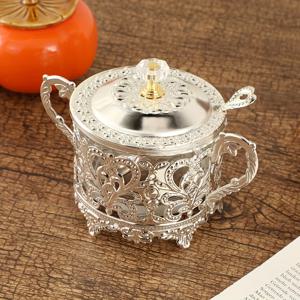 TEMU 우아한 유럽 스타일 유리 설탕병 뚜껑 포함 - 누수 방지, 재사용 가능한 주방 양념 용기, 건과일 등에 적합 - 결혼식, 휴일 및 가정용으로 완벽함