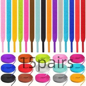 TEMU 15개 세트 47인치 평면 컬러 슈즈 끈 - 스니커즈, 스케이트화, 부츠, 운동화용 - 다양한 색상