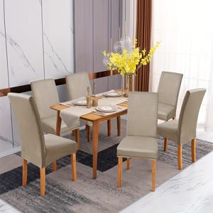 TEMU 4개입/6개입 단색 고탄력 풀커버 식탁 의자 커버, 고탄성 및 고양이 긁힘 방지 일반용 의자 커버, 레스토랑, 거실, 호텔에 적합(120gsm)