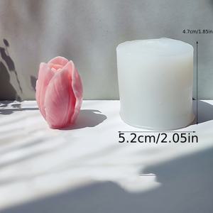 TEMU 3D 튤립 꽃 캔들 성형기 - 수제 캔들용 실리콘 성형기 - 꽃 디자인 - 데이 선물로 완벽함