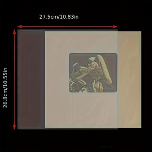 TEMU 50팩 비닐 레코드 슬리브 - 12인치, 10인치, 7인치 LP 앨범 커버용 두꺼운 투명 플라스틱 보호 보관 파우치, 쉬운 접근 및 보호를 위한 무밀봉 플랩 디자인, 비닐 레코드용 내구성 있는 클리어 미디어 백, 비닐 레코드 저장 | 투명한 플라스틱 슬리브 | 튼튼한 플라스틱 소재, 비닐 레코드 액세서리