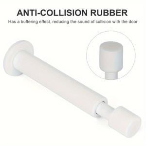 TEMU 1개 드릴 필요 없는 문 스토퍼 지문 잠금 장치 포함 - 광택 알루미늄, 벽 부착, 조용한 유리문 버퍼 & 방범 상단