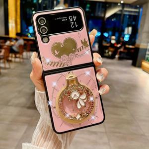 TEMU 삼성 Z 플립 5/Z 플립 4/Z 플립 3 5G와 호환되는 하트 시리즈 휴대폰 케이스
