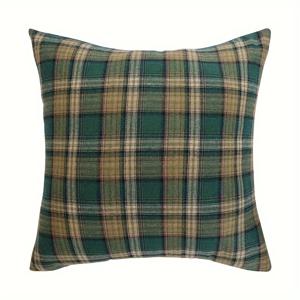 TEMU 빈티지 크리스마스 체크무늬 쿠션 커버 지퍼 클로저 - 세탁기 사용 가능한 폴리에스테르, 거실 및 침실 장식에 완벽|베개커버|쿠션커버