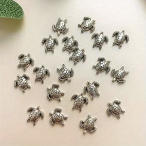 TEMU 40개 알루미늄 거북이 주문형, 거북이 바다 목걸이, DIY 공예 만들기, 창의적인 프로젝트용 손수작업 목걸이 액세서리