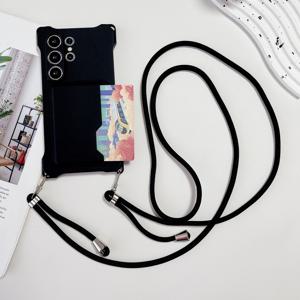 TEMU 심플 카드 홀더 크로스바디 끈 모바일 폰 케이스