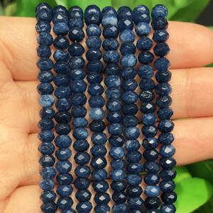TEMU 105개 자연산 다크 블루 칼세도니 스톤 비즈 - 3x5mm 패셋 원델 실린더 비즈, 천연석 컬러 DIY 주얼리 만들기, 팔찌, 목걸이, 귀걸이용 - 여성 핸드메이드 액세서리 & 선물용 핸드메이드 보석, 루즈 비즈