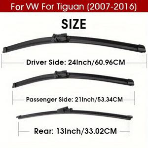 TEMU VW 티구안 해치백 2007-2016용 앞뒤 와이퍼 블레이드 세트 (3개입) - 윈드실드/윈도우 24