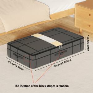 TEMU YOUFEN 캐주얼 스타일 침대 아래 수납 백, 부직포, 손세탁 가능, 경량, 블랙, 옷, 이불, 장난감, 옷장 정리, 이사 필수품을 위한 대용량