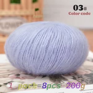 TEMU 200g 멀티컬러 모헤어 울 아크릴 부클 얀, 수제 뜨개질 및 코바늘 뜨개질용, 하이더 스타일, 팩당 8볼, 가볍고 부드럽고 반투명, 여성 스웨터, 숄, 스카프에 적합, Charm Elves 브랜드