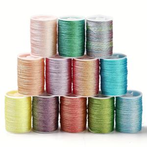 TEMU 공예 주얼리 제작, 리본 랩, 태그 코드, 크리스마스 장식 걸이, 선물 포장용으로 적합한 12롤 12색 메탈릭 코드 틴셀 로프 (탄성 없음, 0.5mm, 19야드/롤)