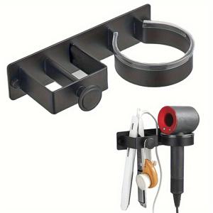 TEMU 1pc 벽걸이형 헤어 드라이어 홀더, 드릴 필요없는 철제 스타일, 욕실 헤어 드라이어 보관함, 스트레이트너 및 컬링 막대 정리함, 타월 및 보석 걸이, 헤어 드라이어, 스트레이트너, 컬링 아이언과 호환 가능 - 가정용 건강 용품 및 가정용 액세서리.