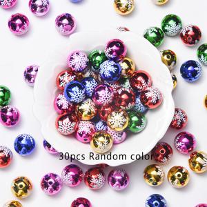 TEMU 16mm 아크릴 직구멍 코팅된 조각형 크리스마스 눈꽃 장식용 DIY 액세서리, 주얼리 제작과 휴일 데코레이션에 적합. 10/30개 (랜덤 색상)