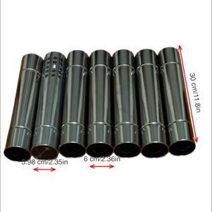 TEMU 야외 캠핑 텐트, 탈착식 장작 스토브 세트 포함 / 고온 굴뚝 파이프 키트 / 6개의 직선 굴뚝 / 1개의 방화 굴뚝 (장기 보관을 위해 코팅됨)