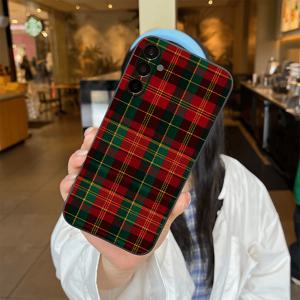 TEMU 타탄 디자인 TPU 보호 소프트 휴대폰 케이스 삼성 S10 S20 S21 S22 S23 S24 Note10 + 20 FE Lite Ultra A73 A72 A71 A53 A52S A51 A50S A42 A34 A33 A32 A31 A30S A24 A23 A21S A20S A14 A13 A12 A11 A10S A03S A02S A01 Core용