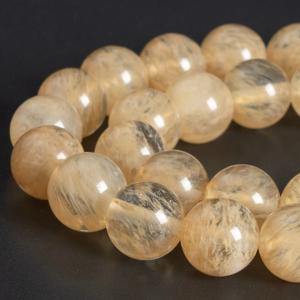 TEMU 천연 노란 수박 보석 라운드 루즈 비즈, 주얼리 만들기 DIY 팔찌 귀걸이용 4/6/8/10/12mm