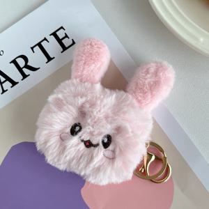 TEMU 귀여운 니트 토끼 이어폰 케이스, TPU 소재, 금속 버튼이 있는 무선 이어폰 보호대, for AirPods Pro/Pro2/Pro3/2와 호환 가능, 작고 매력적인 디자인