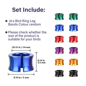 TEMU 앵무새, 비둘기, 붉은 꼬마새를 위한 40개의 알루미늄 오픈 새 식별 발찌 - 비둘기 훈련 발찌